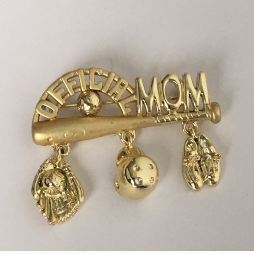 Baseball Mom vintage brooch